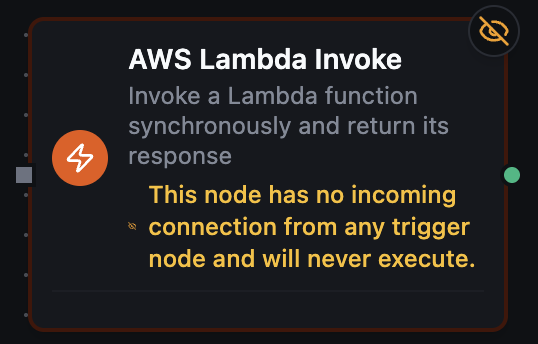 AWS Lambda Invoke node