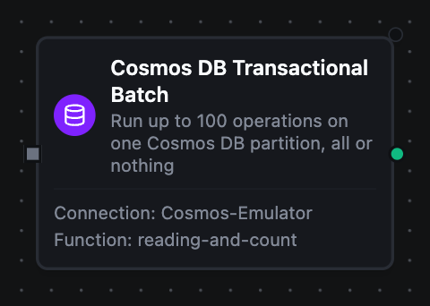 Azure Cosmos DB Transactional Batch node configuration