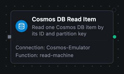 Azure Cosmos DB Read Item node configuration