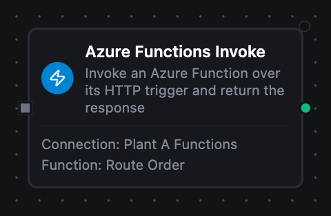 Azure Functions Invoke node configuration