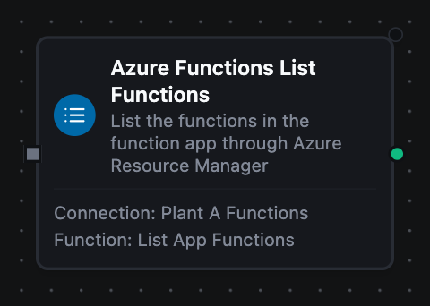 Azure Functions List Functions node configuration