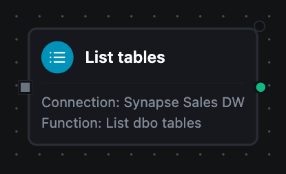 Azure Synapse List Tables node