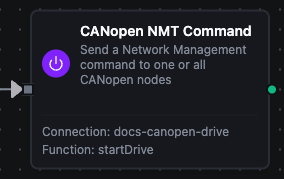 CANopen NMT Command node configuration