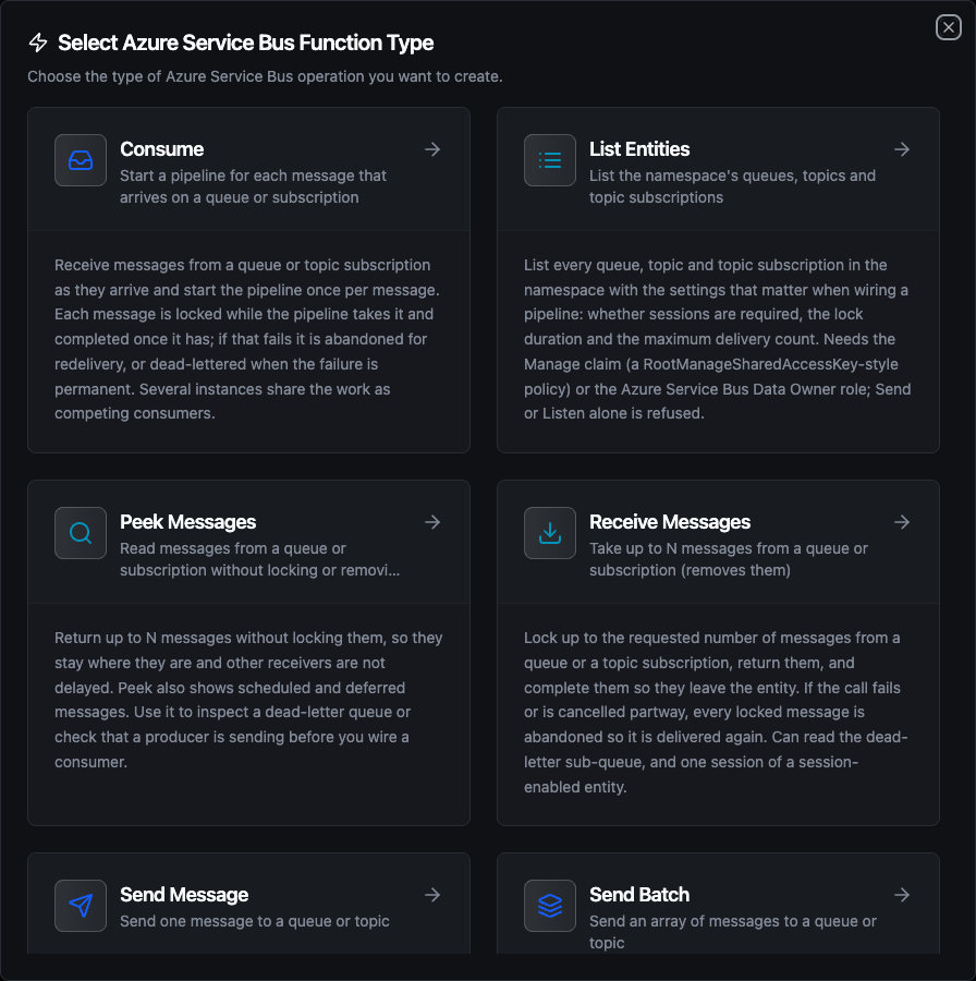 Azure Service Bus Function Creation