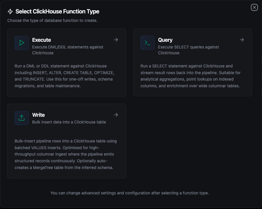 ClickHouse Function Creation