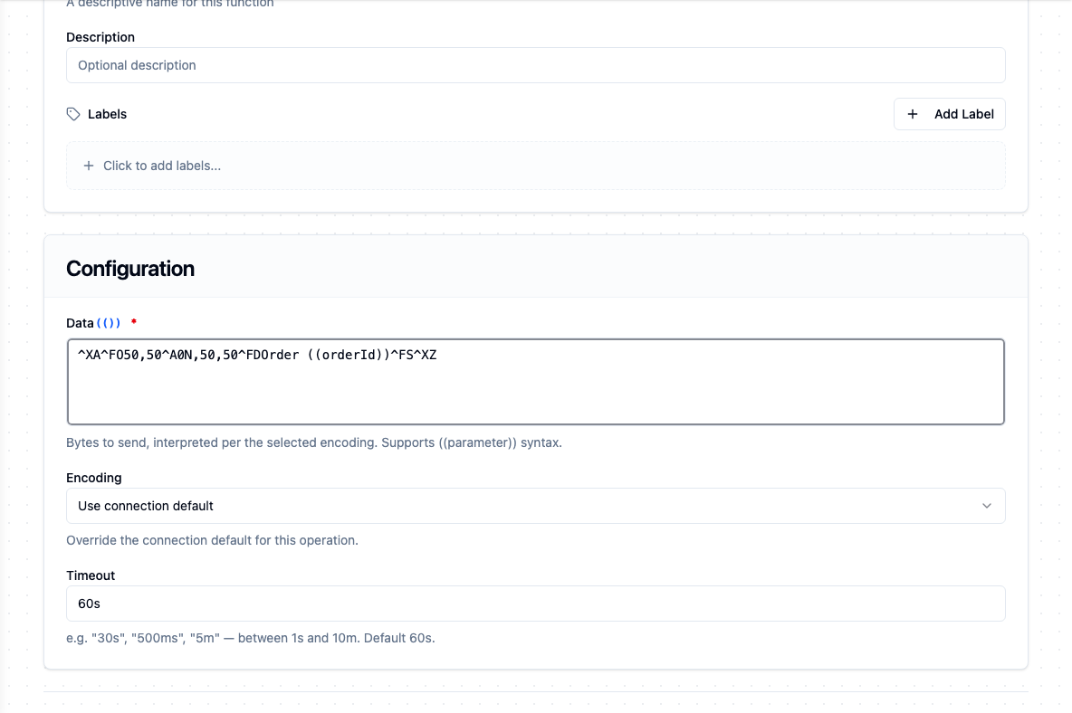 TCP function form