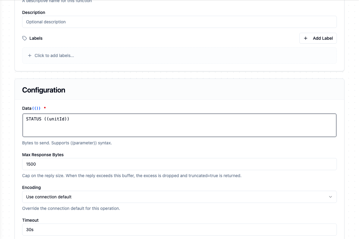 UDP function form