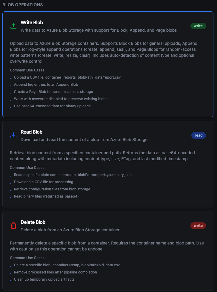 Azure Blob Storage Function Type Selection