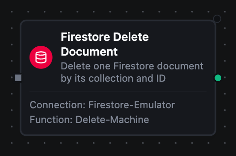 Firestore Delete Document node configuration