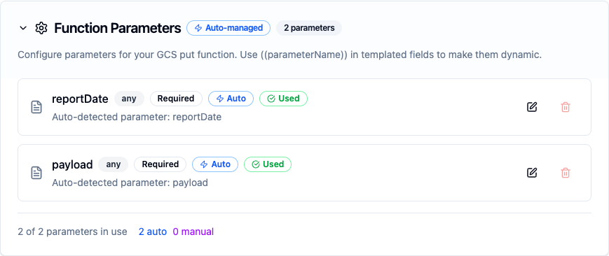 GCS Function Parameters