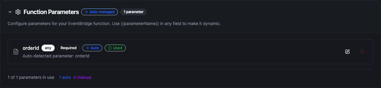 Amazon EventBridge Function Parameters