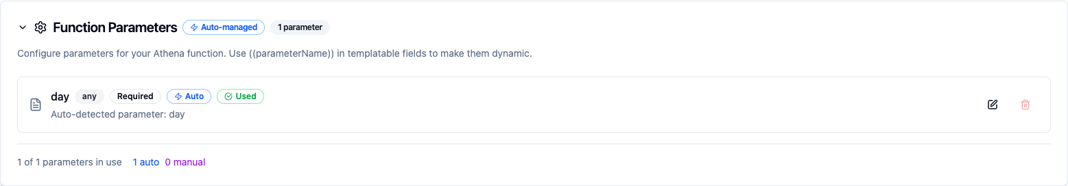 Athena Parameter Configuration