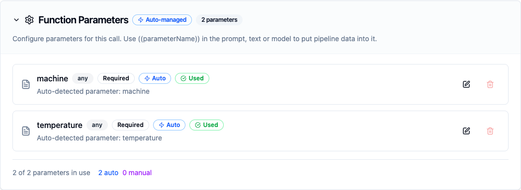 Vertex AI Function Parameters