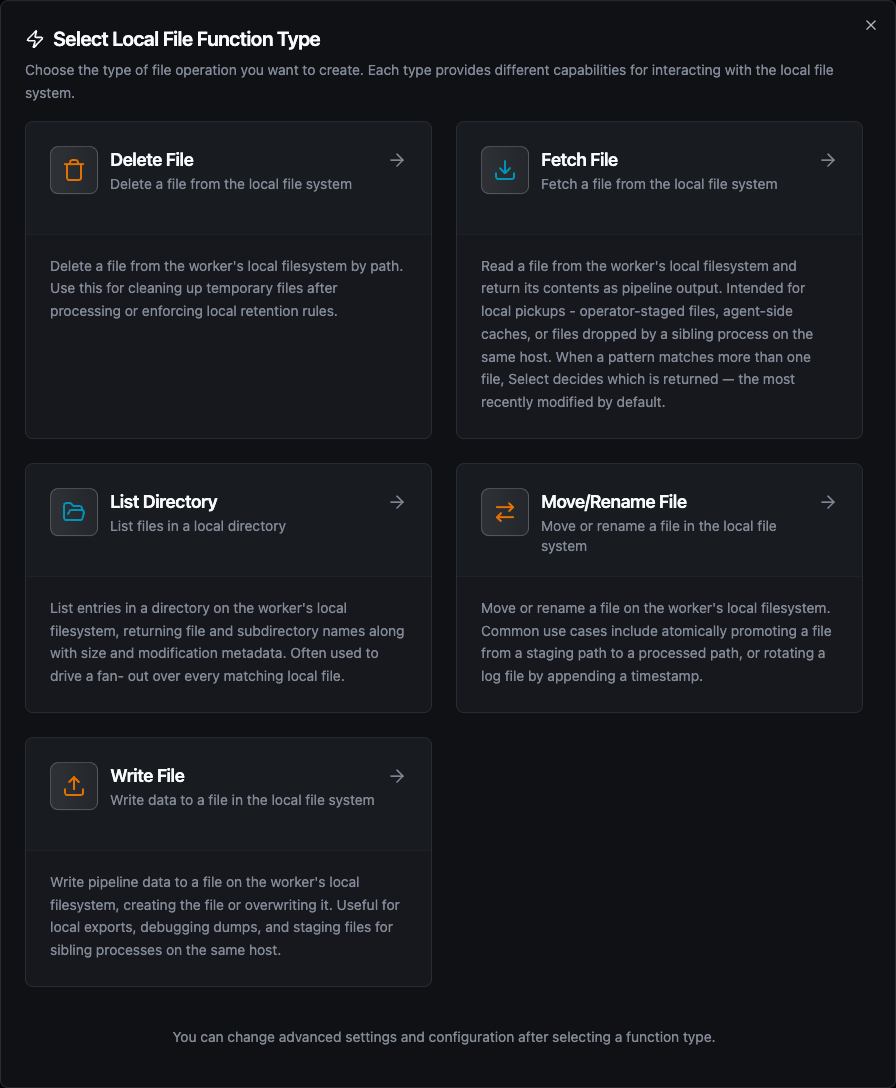 Local File Function Types