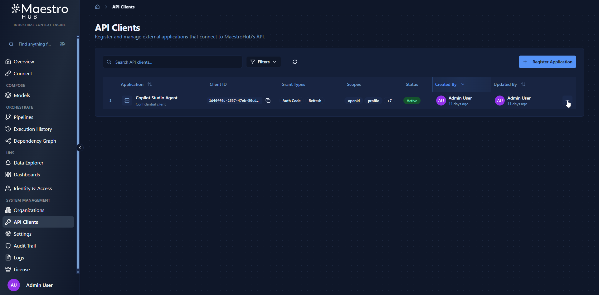 Browse Registered API Clients