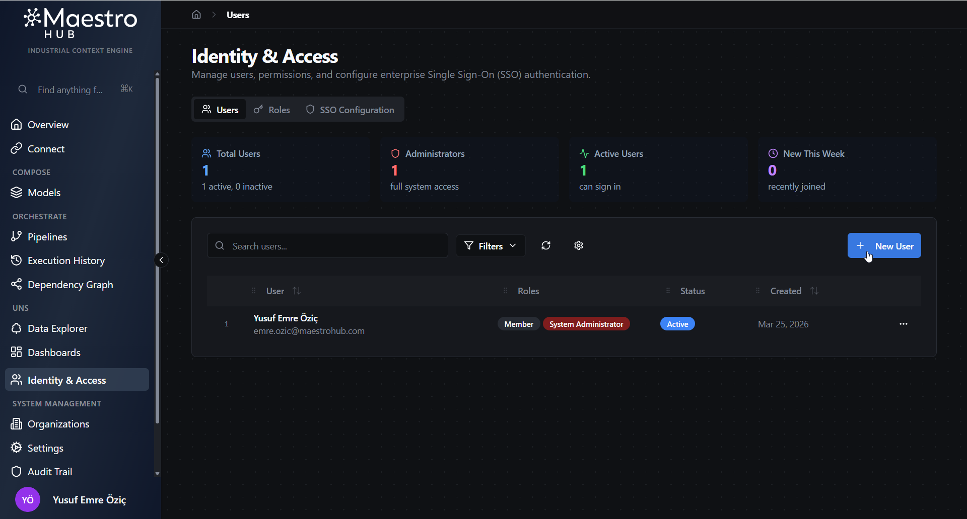 Open the Users Page