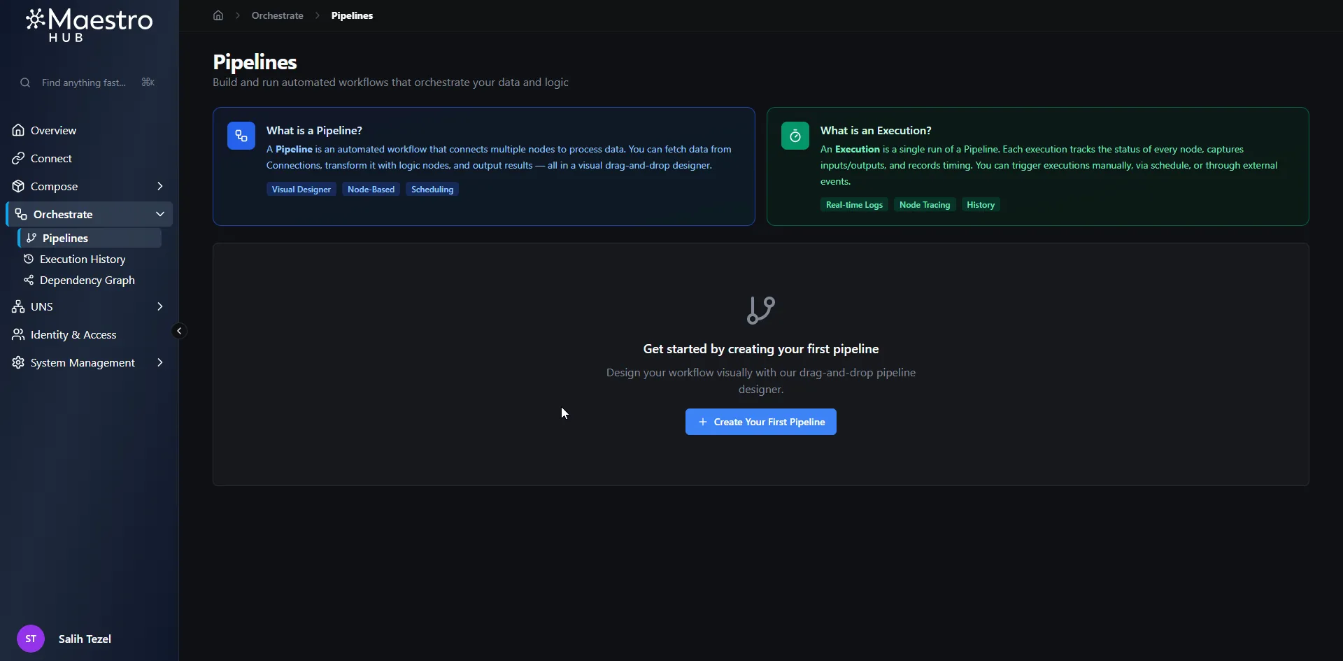 Open the Pipelines page