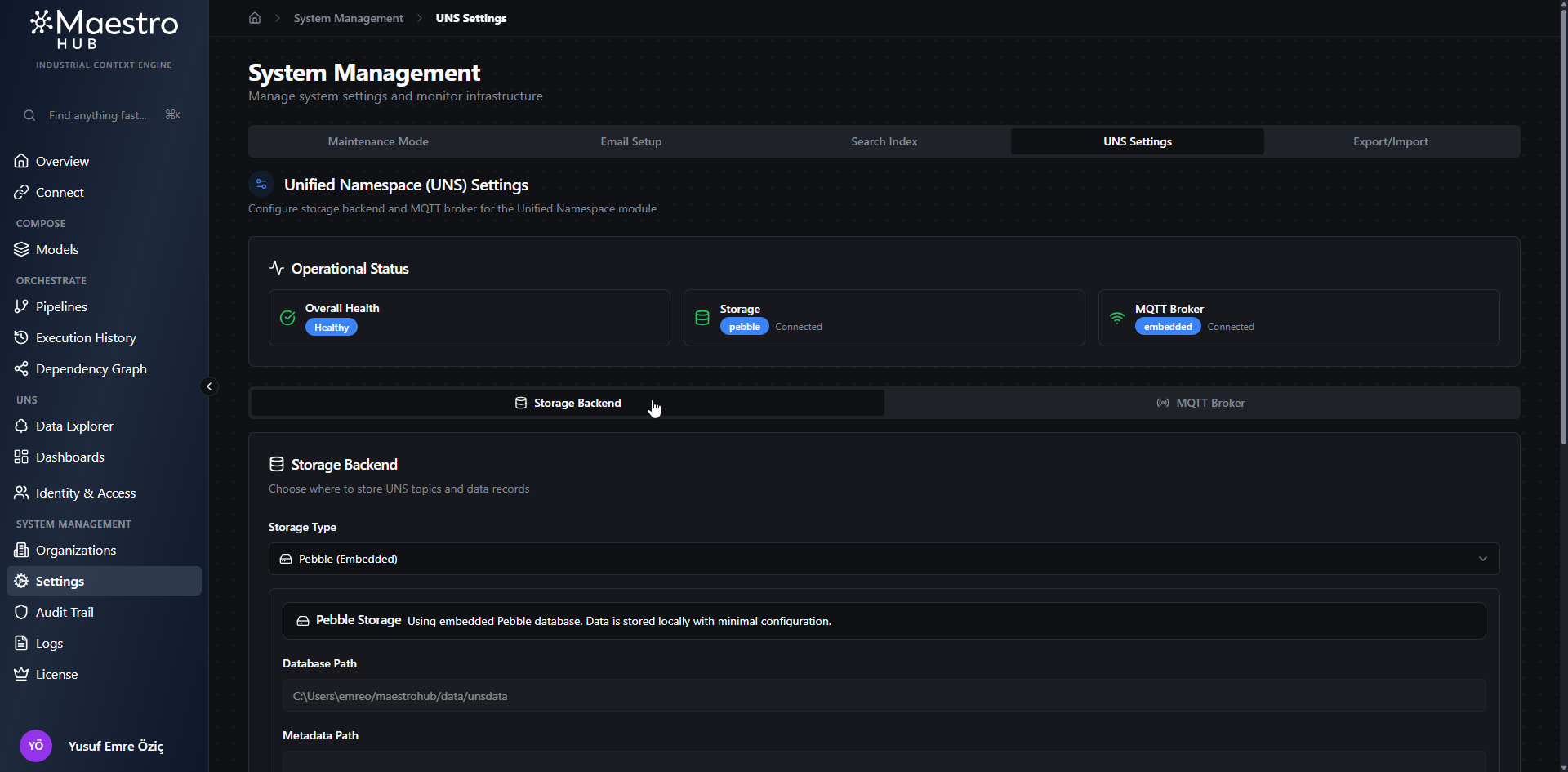 Review UNS Settings Overview