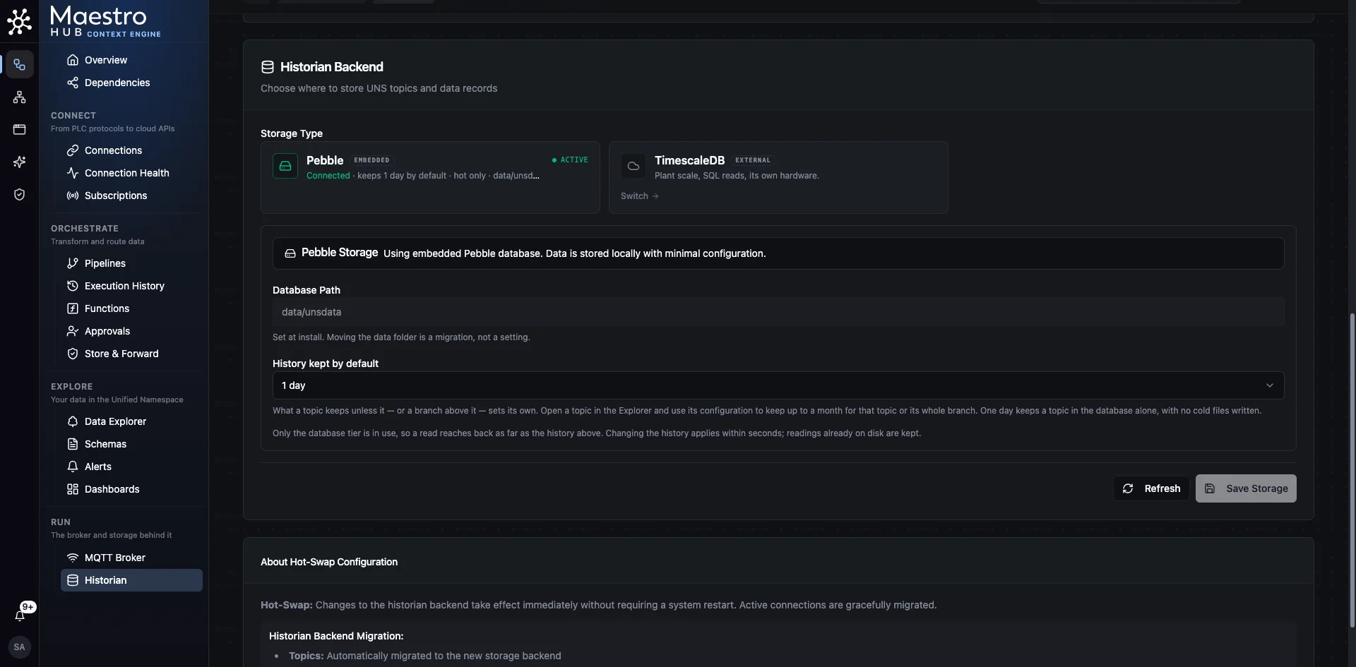 Find the MQTT Broker and Historian Pages