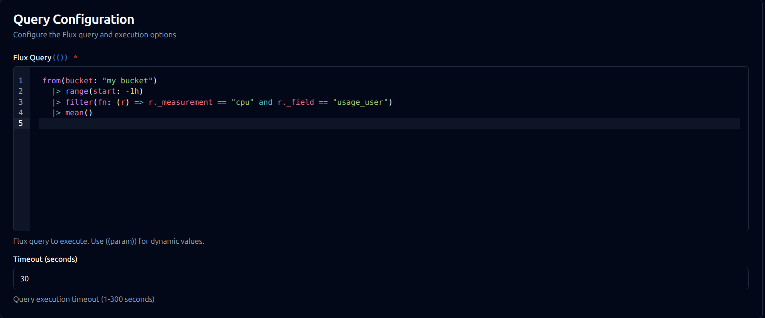 InfluxDB Query Configuration
