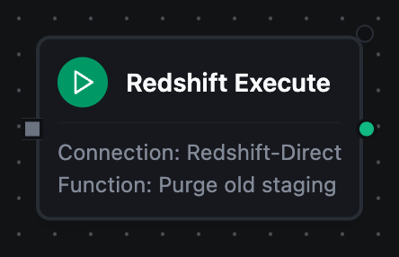 Redshift Execute node configuration