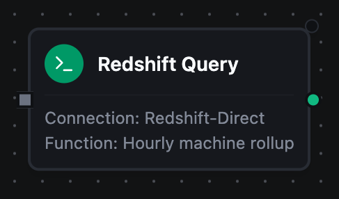 Amazon Redshift query node in the pipeline designer