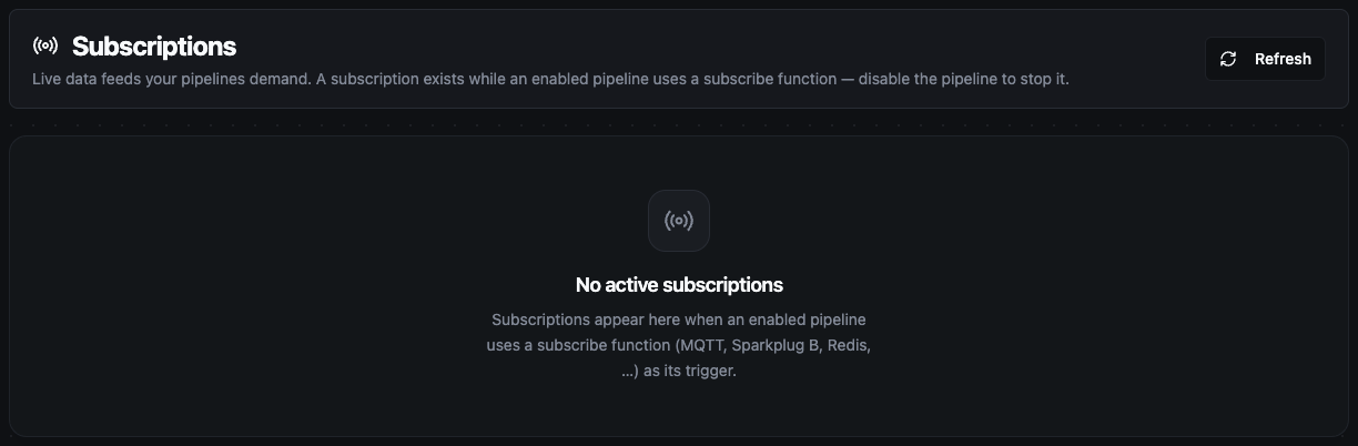 Subscriptions page