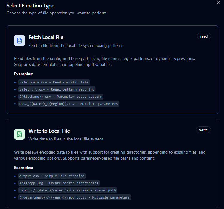 Local File Function Types