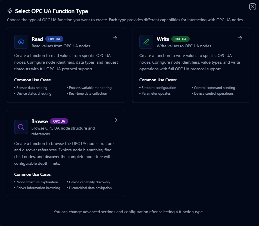 OPC UA Function Creation