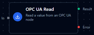 OPC UA Read node in pipeline designer