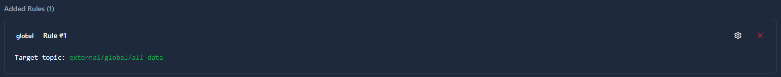 Global mapping rule card with fixed target topic